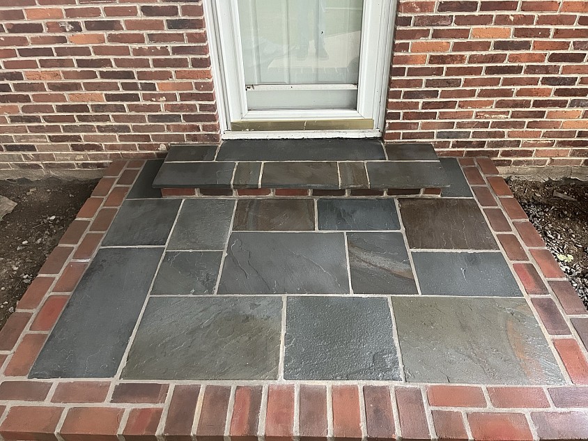 Brick boarder flagstone wet lay