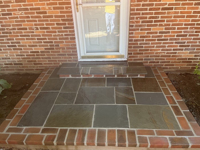 Brick boarder flagstone wet lay